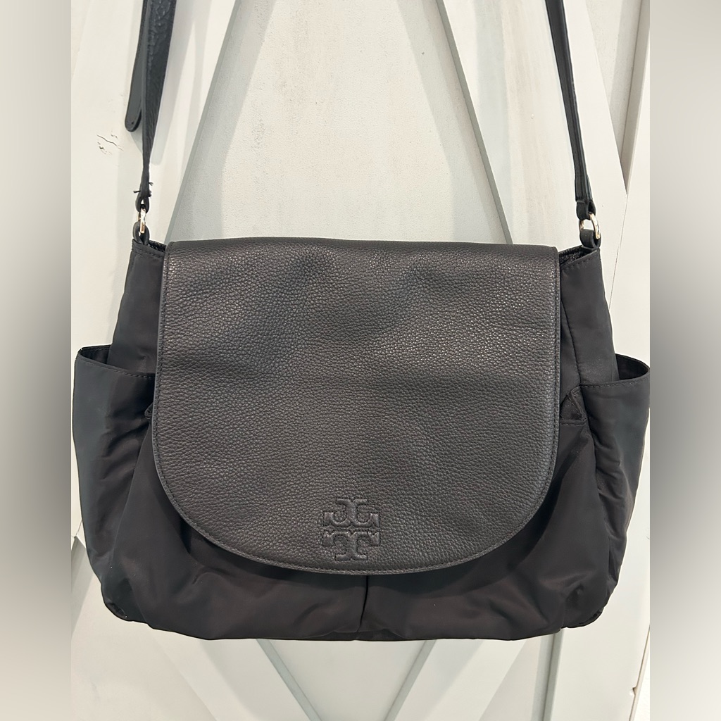 Tory Burch Nylon And Leather Bag Used As Diaper Bag